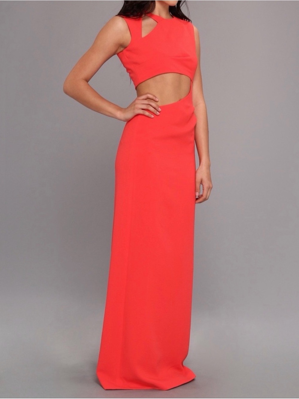 BCBG MaxAzria Kimora Coral Cutout Maxi Dress